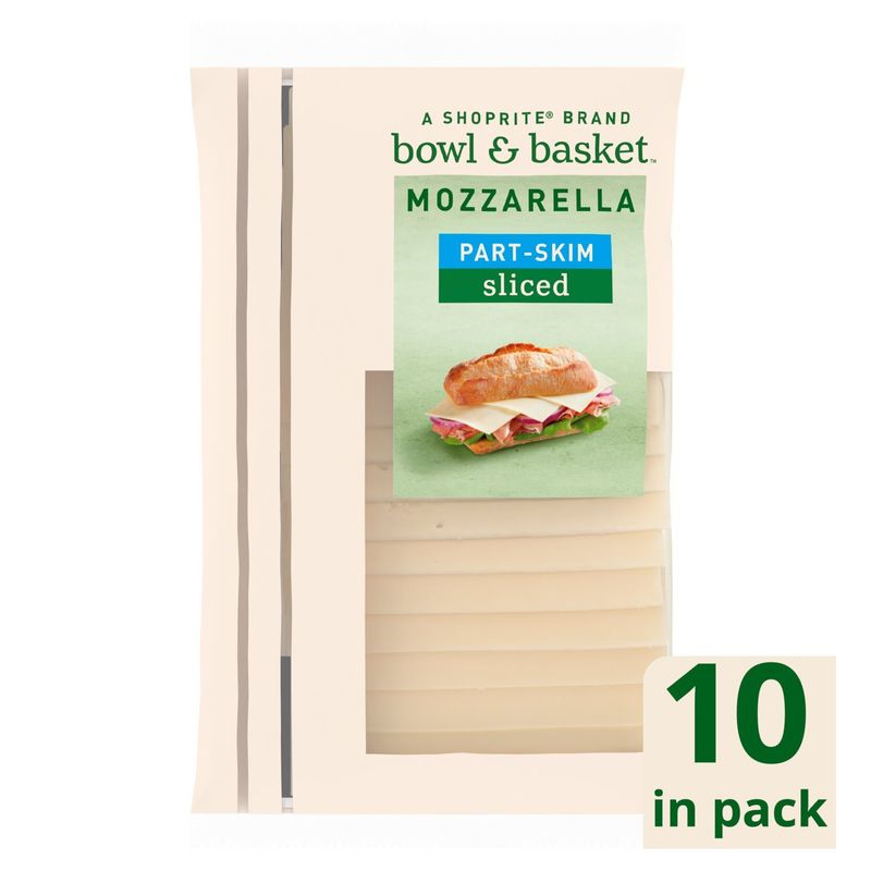 Bowl &amp; Basket Sliced Part-Skim Mozzarella Natural Cheese, 8 oz