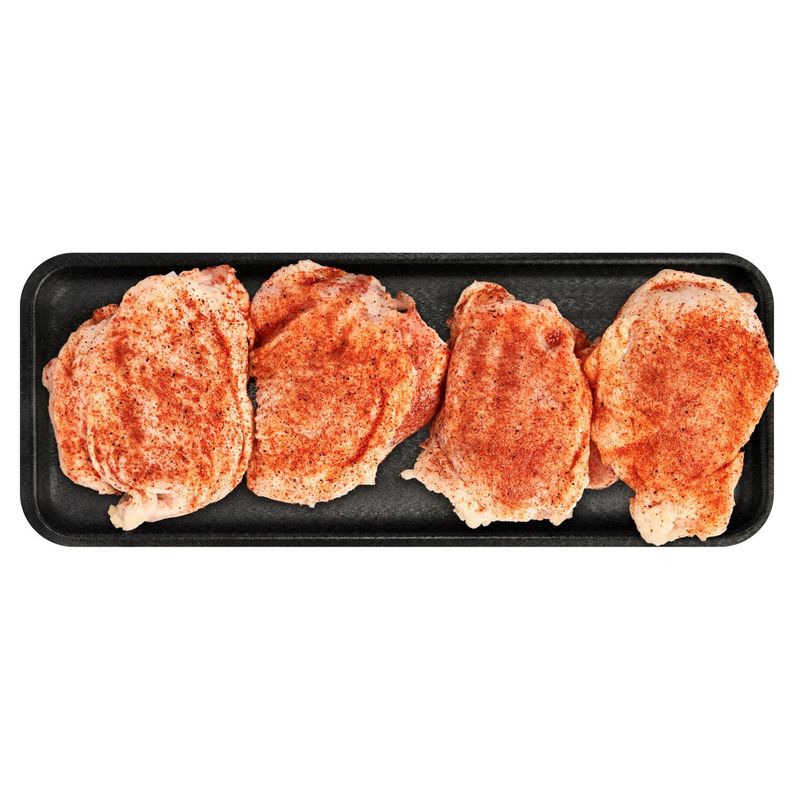 Fresh Ready To Cook, Seasoned Chicken Thighs, Bone In, Average Weight 1.5 lb Pack
