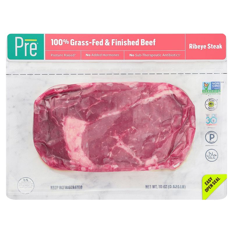 Pre Ribeye Steak 100% Grass-Fed &amp; Finished Beef, 10 oz