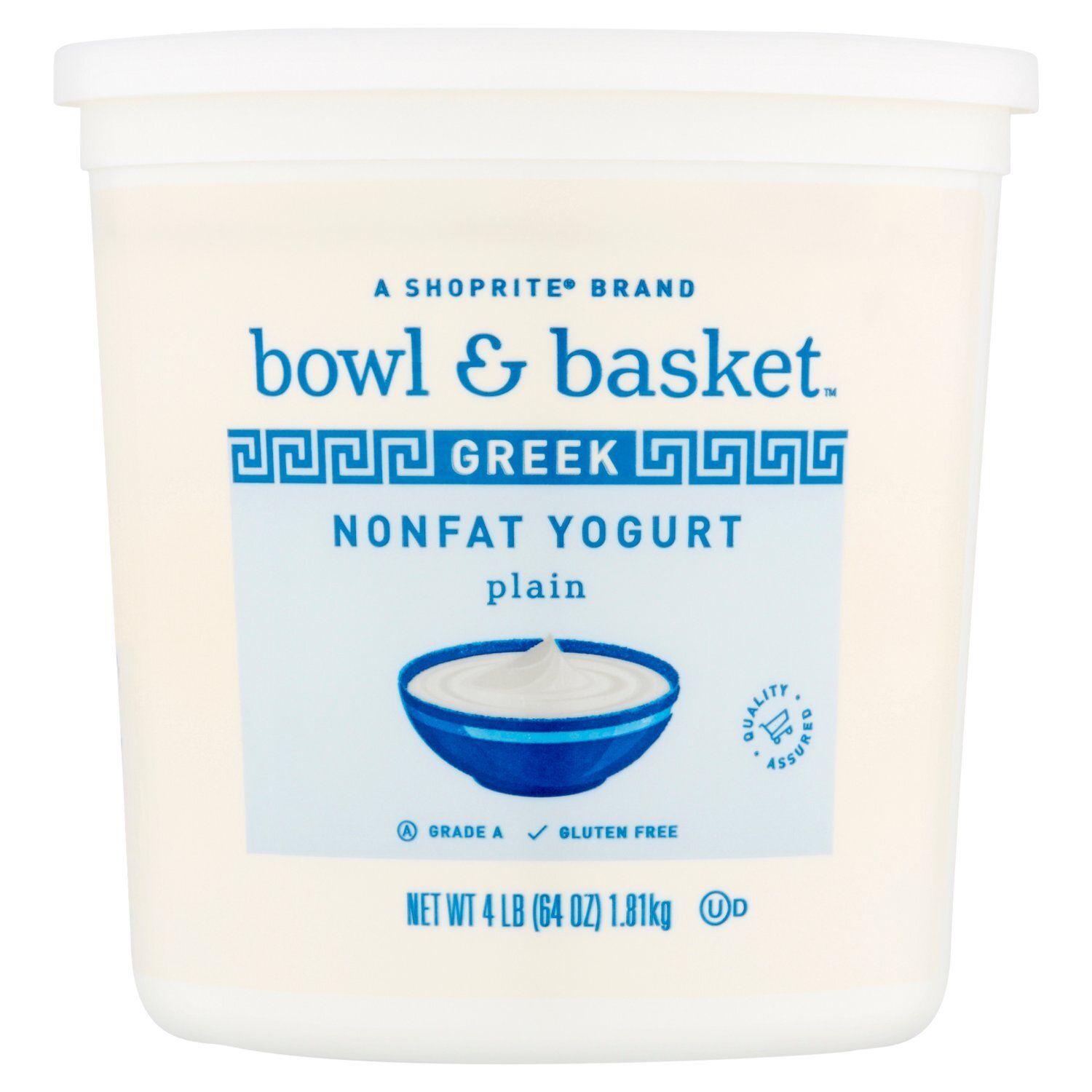 Bowl &amp; Basket Plain Greek Nonfat Yogurt, 4 lb