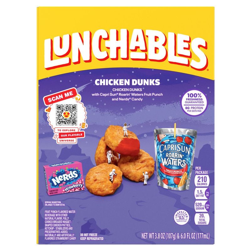 Lunchables Chicken Dunks with Capri Sun Fruit Punch &amp; Nerds Candy, 3.8 oz