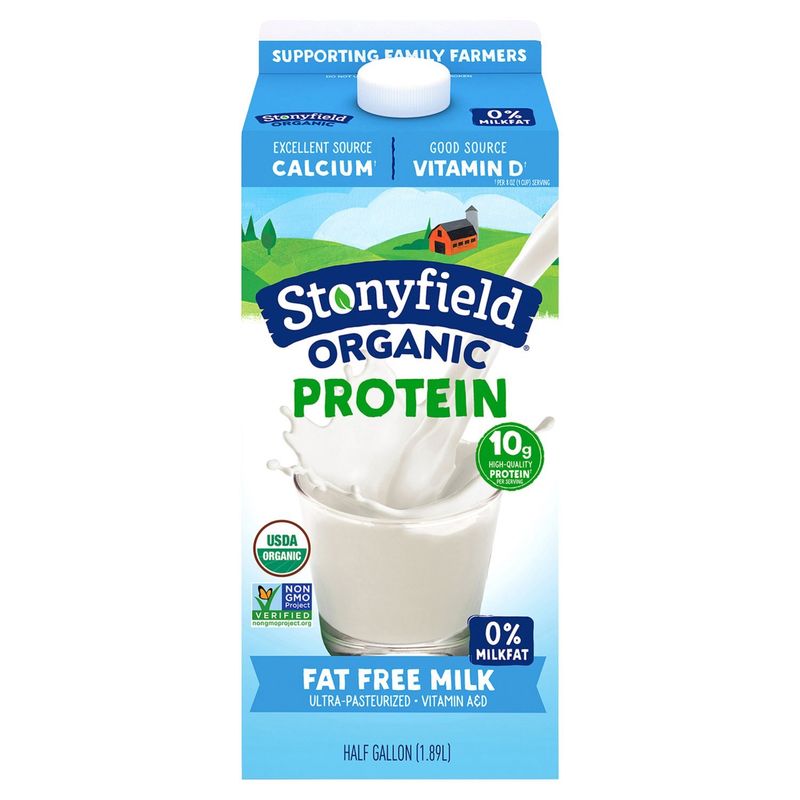 Stonyfield Organic, Organic Fat Free Milk, Ultra Pasteurized, 64 oz