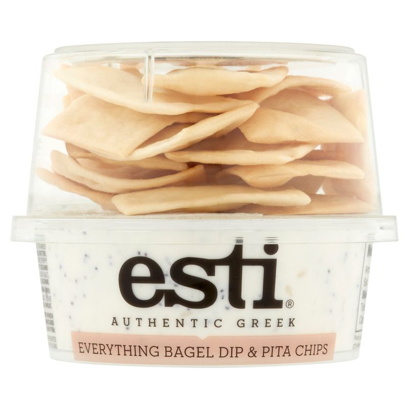 Esti Authentic Greek Everything Bagel Dip &amp; Pita Chips, 4.6 oz