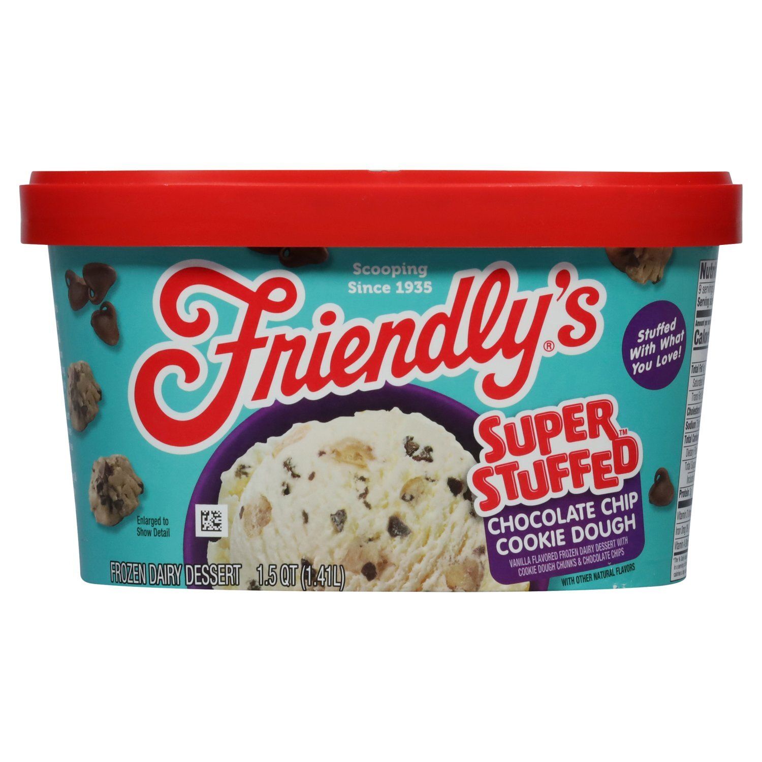 Friendly&#39;s Super Stuffed Chocolate Chip Cookie Dough Frozen Dairy Dessert, 1.5 qt