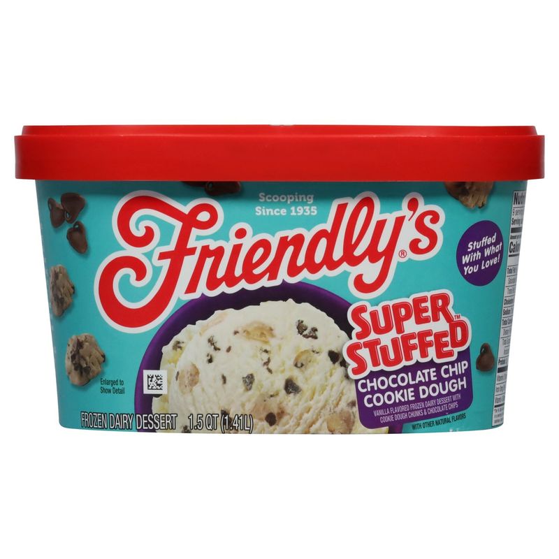 Friendly&#39;s Super Stuffed Chocolate Chip Cookie Dough Frozen Dairy Dessert, 1.5 qt