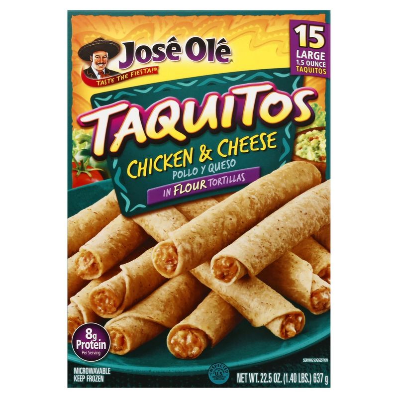 José Olé Chicken &amp; Cheese in Flour Tortillas Taquitos, 15 count, 22.5 oz