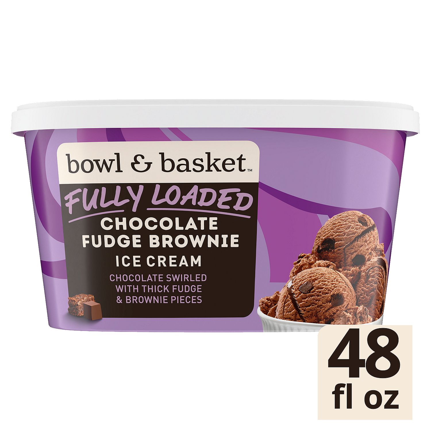 Bowl &amp; Basket Fully Loaded Chocolate Fudge Brownie Ice Cream, 1.5 qt