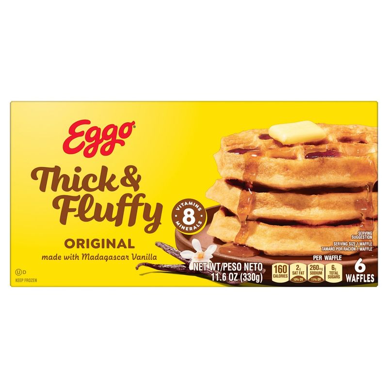 Eggo Thick &amp; Fluffy Original Waffles, 6 count, 11.6 oz