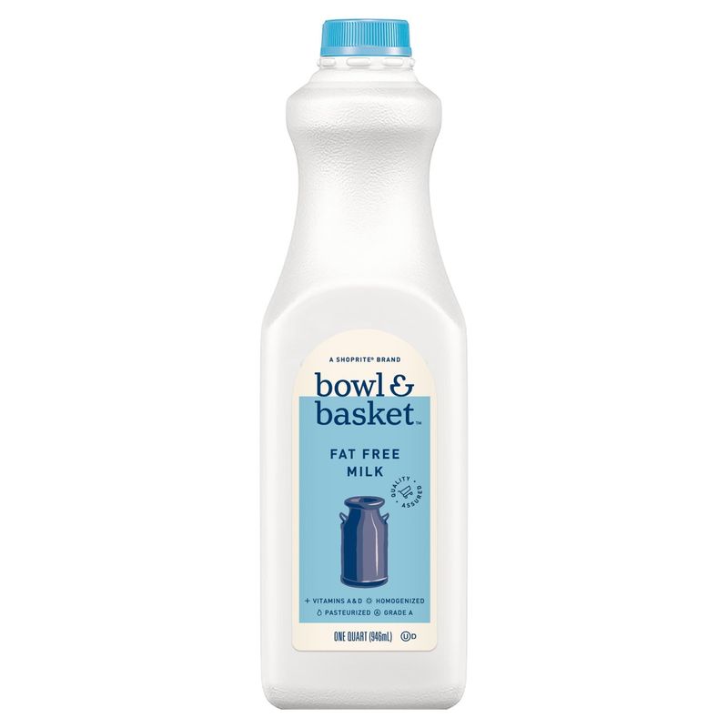 Bowl &amp; Basket Fat Free Milk, one quart