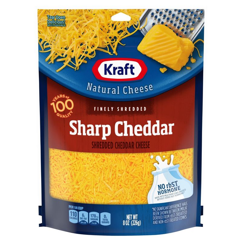 Kraft Finely Shredded Sharp Cheddar Natural Cheese, 8 oz