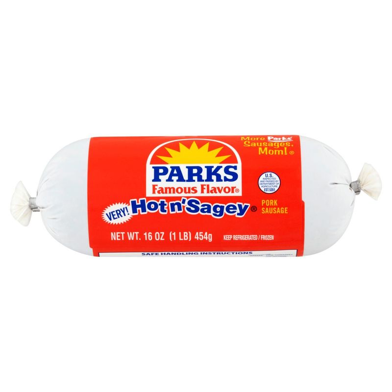 Parks Famous Flavor Very! Hot n&#39; Sagey Pork Sausage, 16 oz