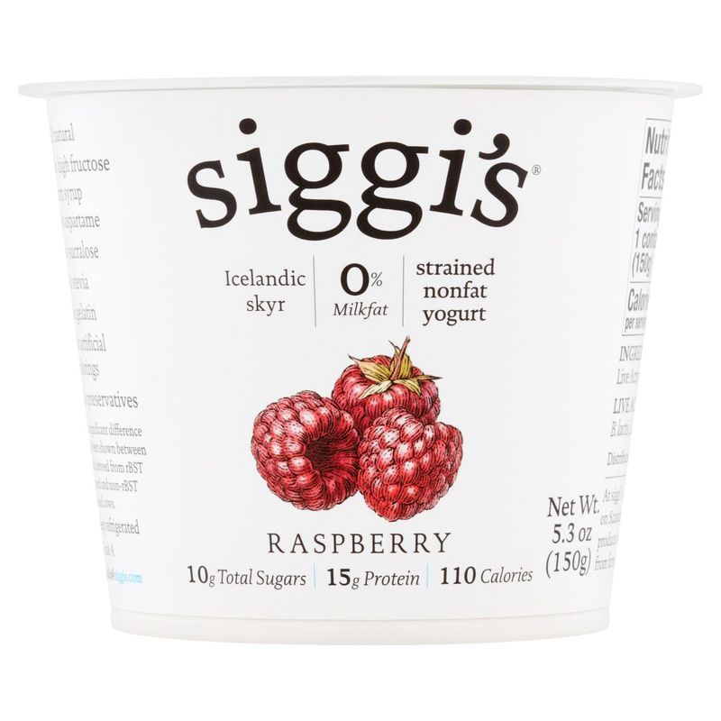 Siggi&#39;s Raspberry Strained Nonfat Yogurt, 5.3 oz