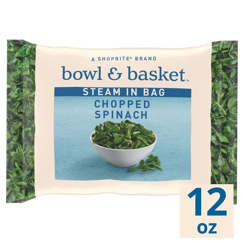 Bowl &amp; Basket Steam in Bag Chopped Spinach, 12 oz