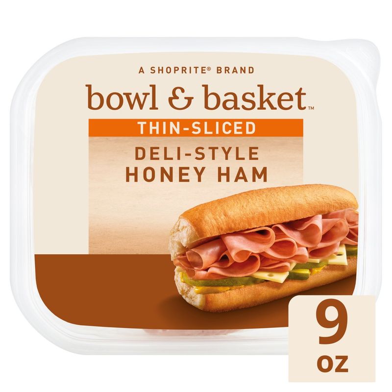 Bowl &amp; Basket Thin-Sliced Deli-Style Honey Ham, 9 oz