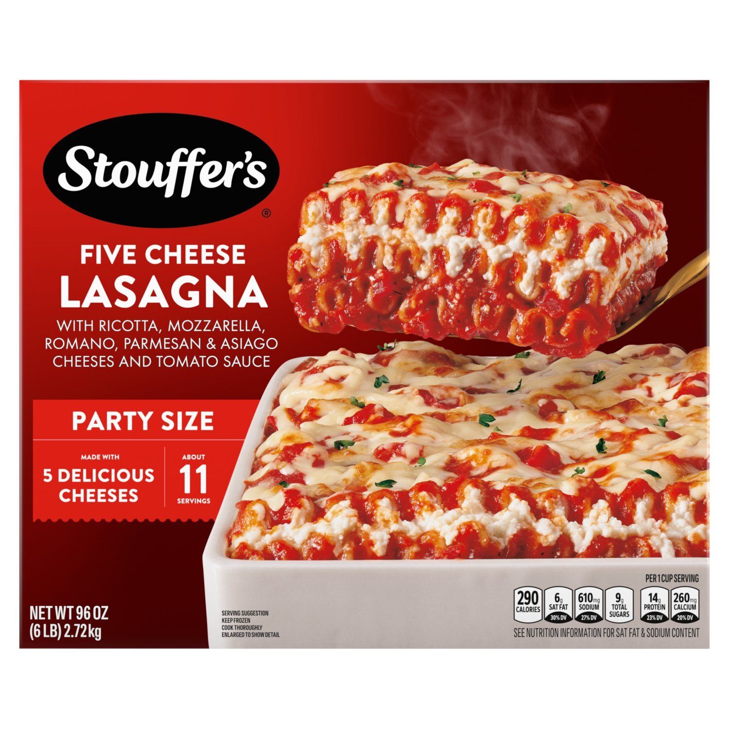 Stouffer&#39;s Five Cheese Lasagna Party Size, 96 oz