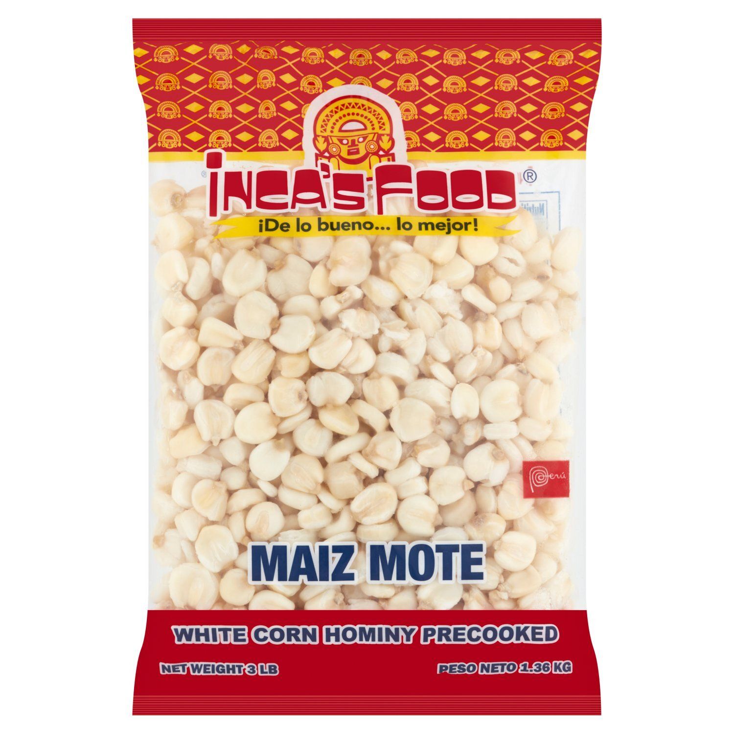 Inca&#39;s Food Precooked White Corn Hominy, 3 lb