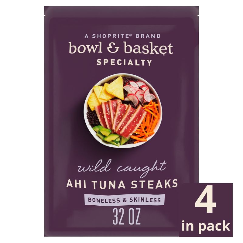 Bowl &amp; Basket Specialty Boneless &amp; Skinless Ahi Tuna Steaks, 32 oz