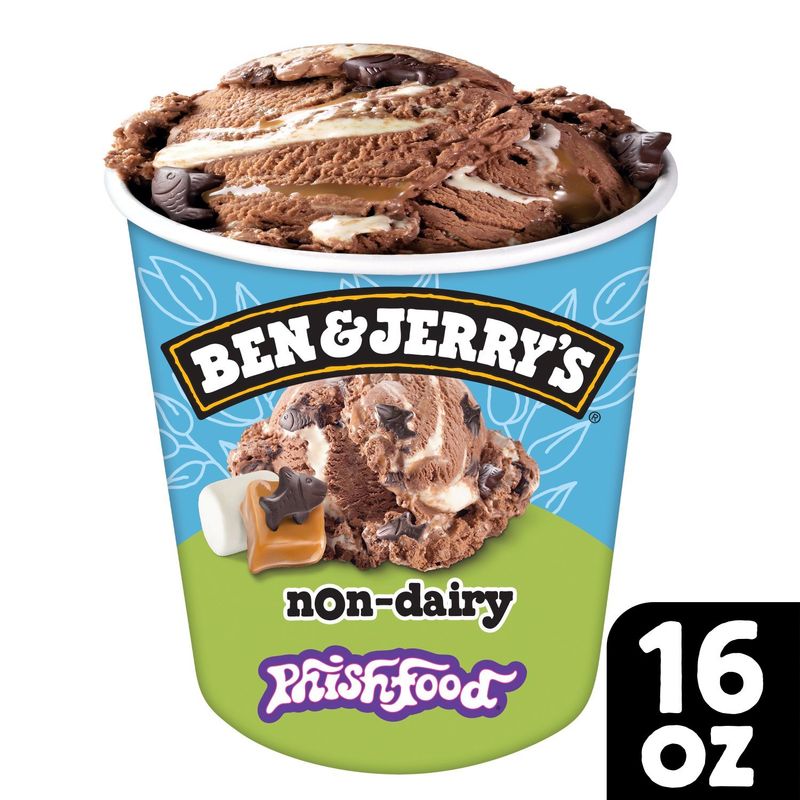 Ben &amp; Jerry&#39;s Phish Food Chocolate Non-Dairy Frozen Dessert, 1 pint
