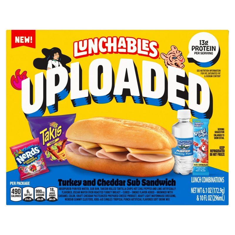 Lunchables Uploaded Turkey and Cheddar Sub Sandwich Lunch Combinations