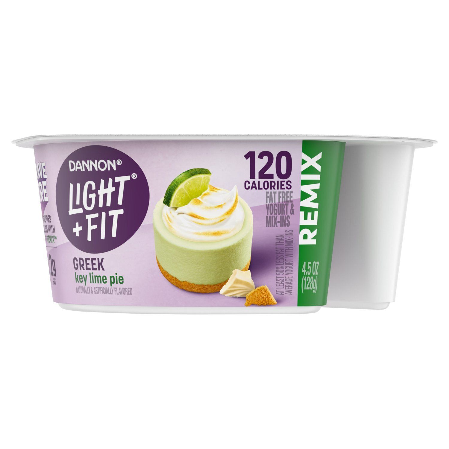 Dannon Light + Fit Remix Greek Key Lime Pie Fat Free Yogurt &amp; Mix-Ins, 4.5 oz