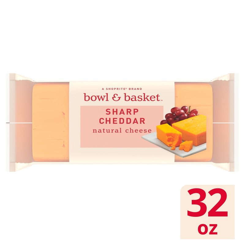 Bowl &amp; Basket Sharp Cheddar Natural Cheese, 32 oz