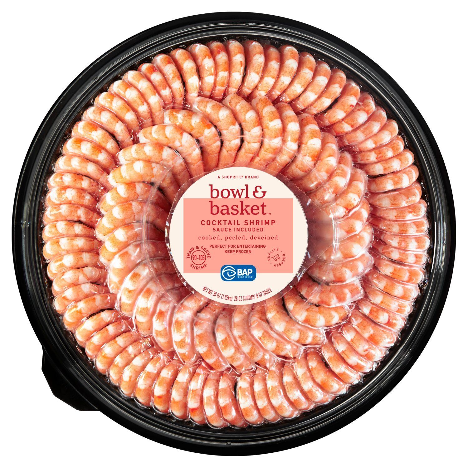 Bowl &amp; Basket Thaw &amp; Serve Cocktail Shrimp, 90-105 shrimp, 36 oz