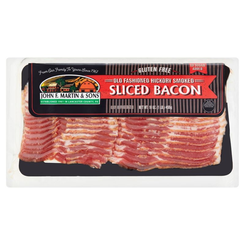 John F. Martin &amp; Sons Old Fashioned Hickory Smoked Sliced Bacon, 16 oz