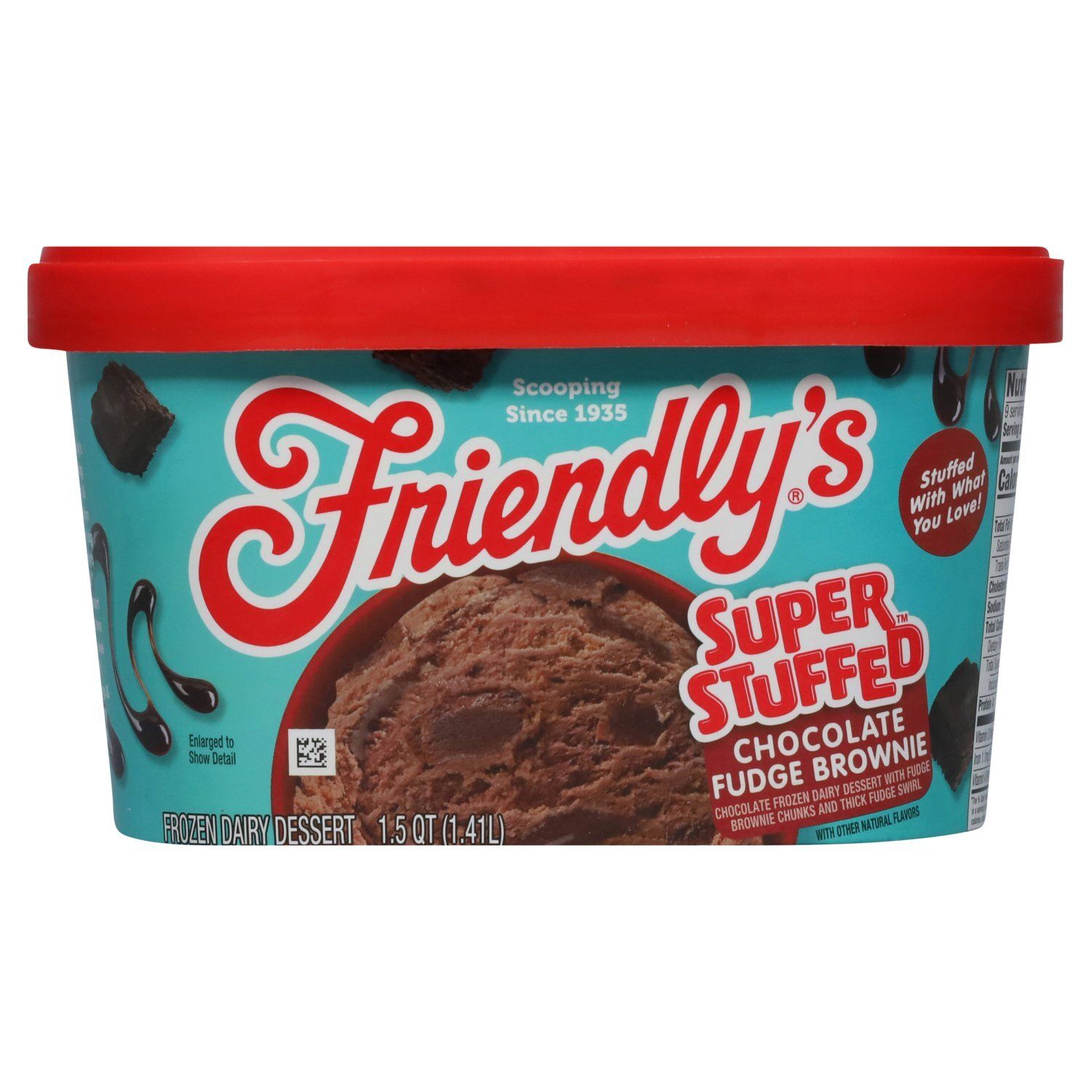 Friendly's Super Stuffed Chocolate Fudge Brownie Frozen Dairy Dessert, 1.5 qt