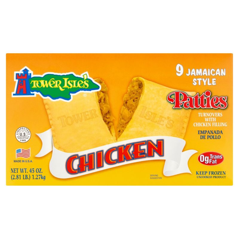 Tower Isle&#39;s Jamaican Style Chicken Patties, 9 count, 45 oz