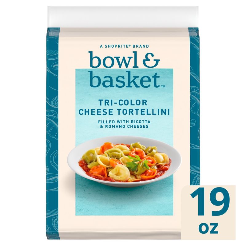 Bowl &amp; Basket Tri-Color Cheese Tortellini Pasta, 19 oz