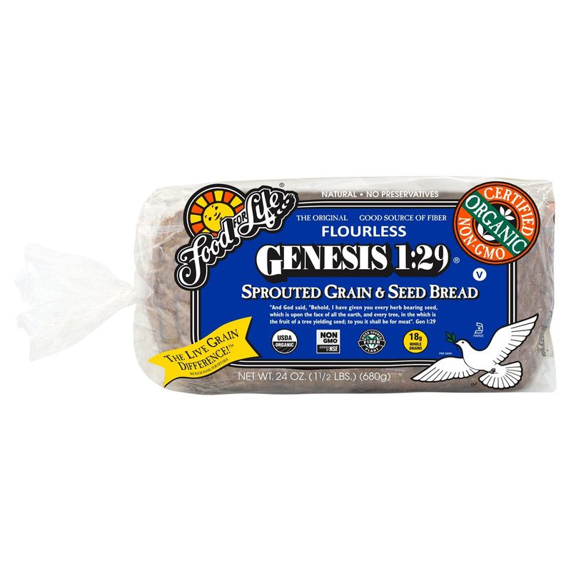 Food for Life Genesis 1:29 The Original Flourless Sprouted Grain &amp; Seed Bread, 24 oz