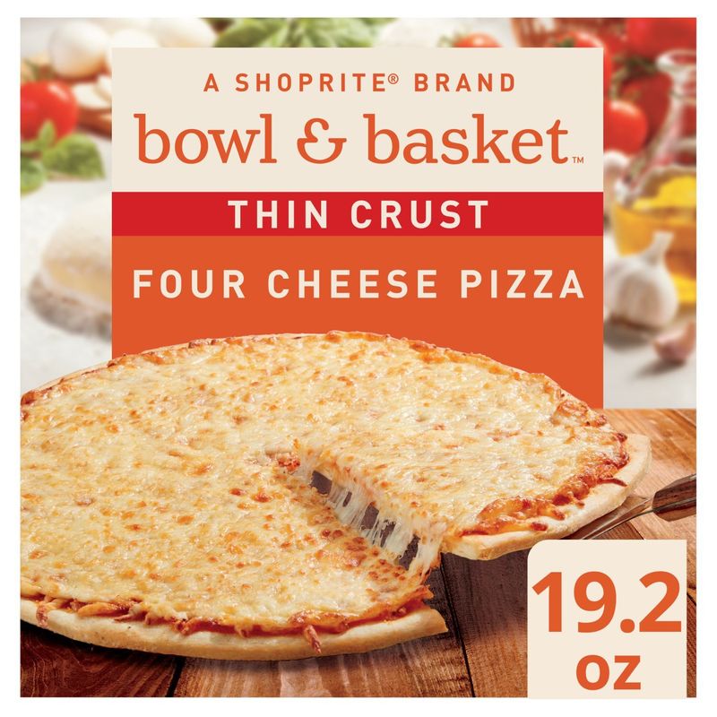 Bowl &amp; Basket Thin Crust Four Cheese Pizza, 19.2 oz