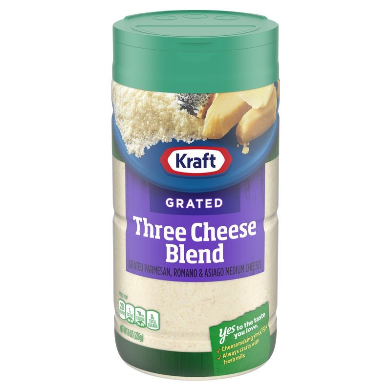 Kraft Grated Three Cheese Blend, 8 oz