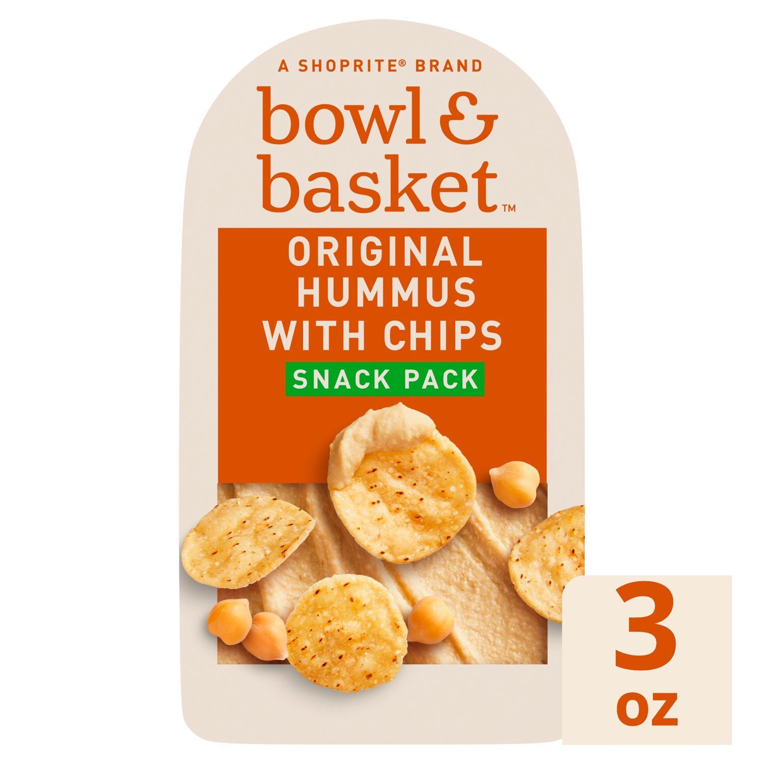 Bowl &amp; Basket Original Hummus with Chips Snack Pack, 3 oz