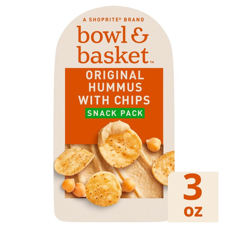 Bowl &amp; Basket Original Hummus with Chips Snack Pack, 3 oz