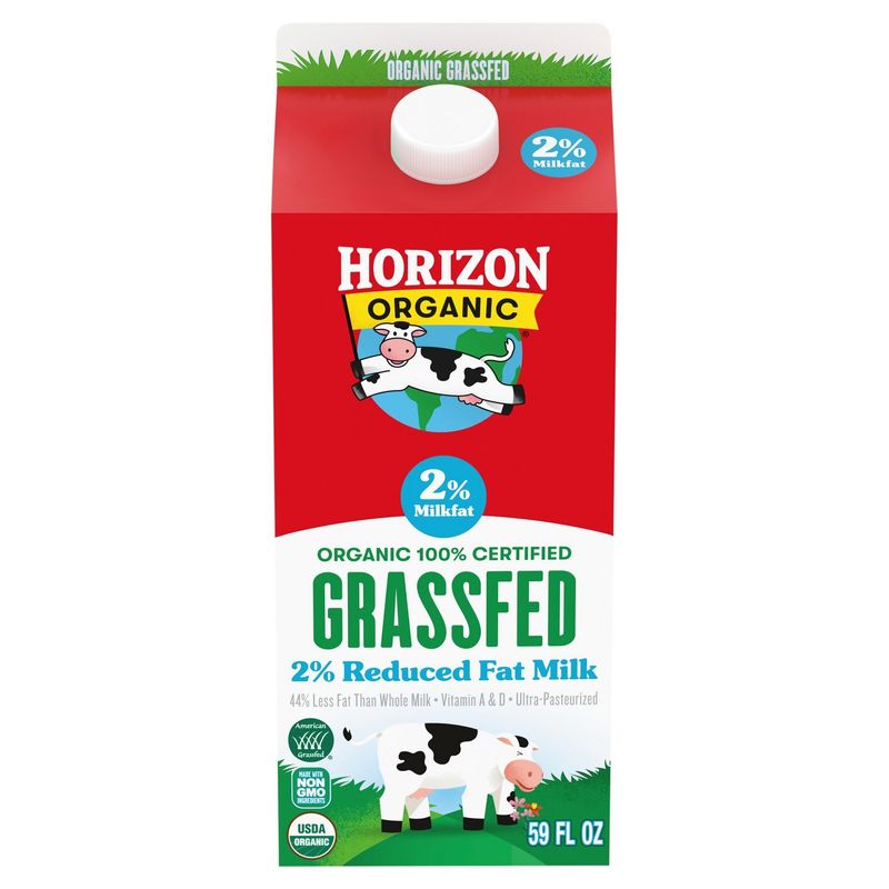 Horizon Organic Grassfed 2% Reduced Fat Milk, 59 fl oz