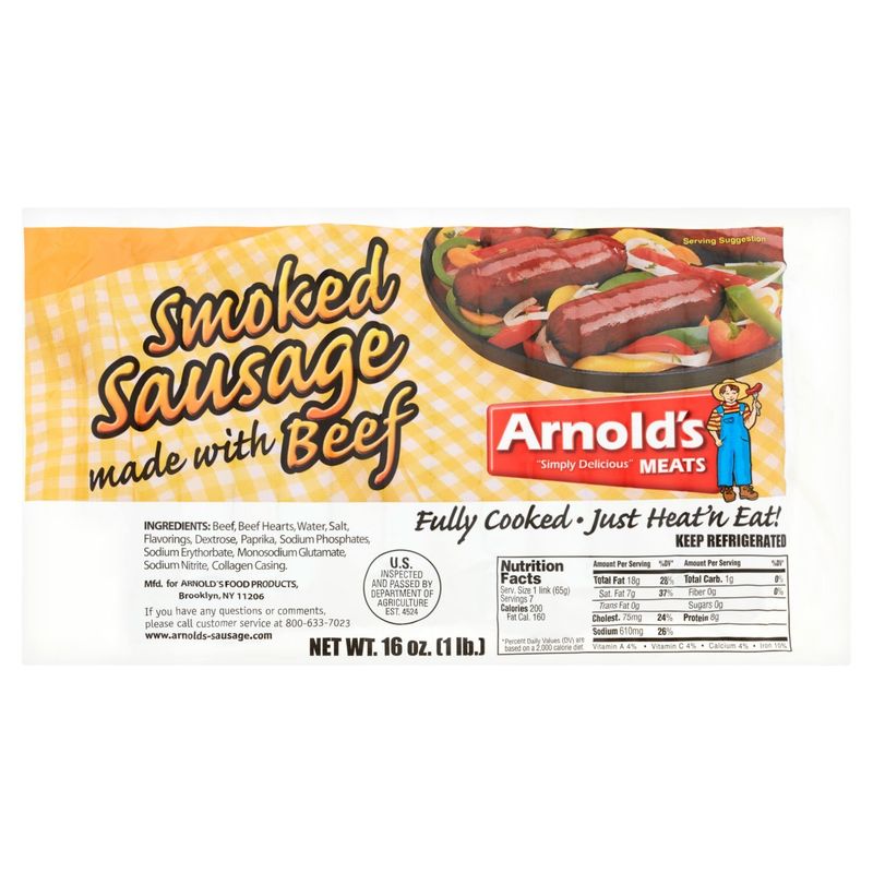 Arnold&#39;s Smoked Sausage, 7 count, 16 oz