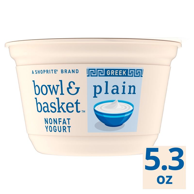 Bowl &amp; Basket Greek Plain Nonfat Yogurt, 5.3 oz