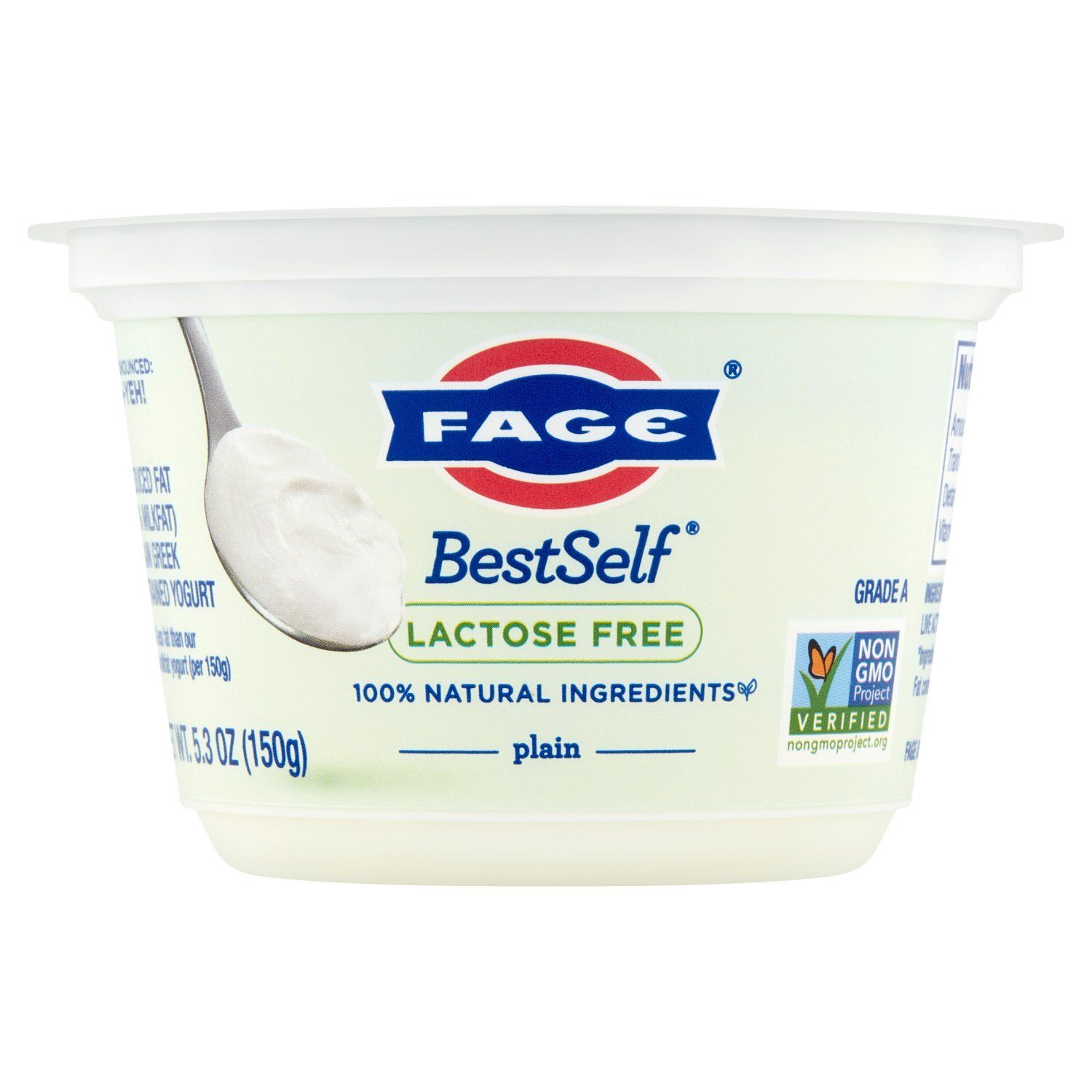 Fage BestSelf Lactose Free Plain Greek Strained Yogurt, 5.3 oz