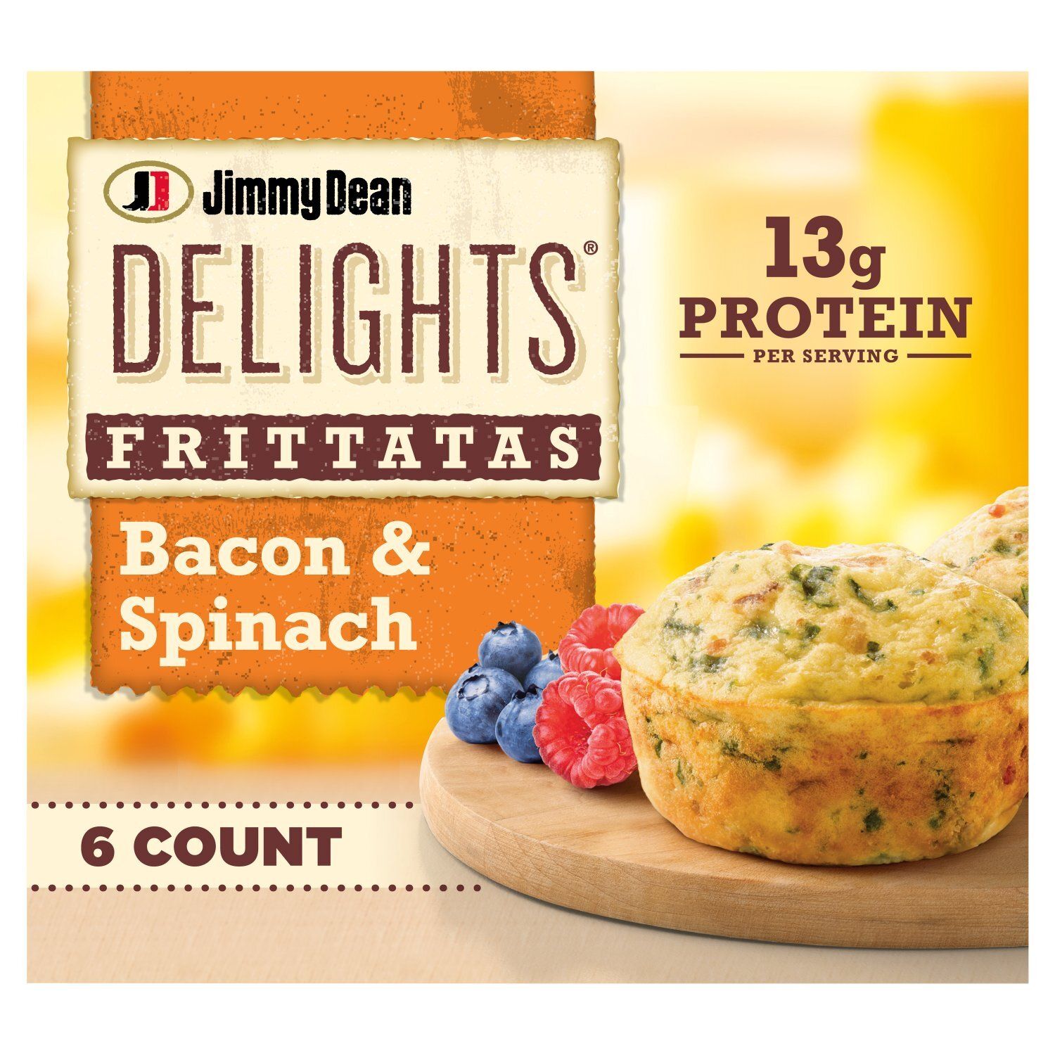 Jimmy Dean Delights Bacon &amp; Spinach Frittatas, 6 count, 12 oz