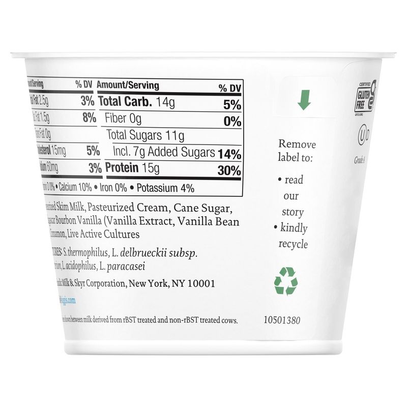 - siggi's® Icelandic Skyr Lowfat Yogurt, Vanilla &amp; Cinnamon, 5.3 oz.
