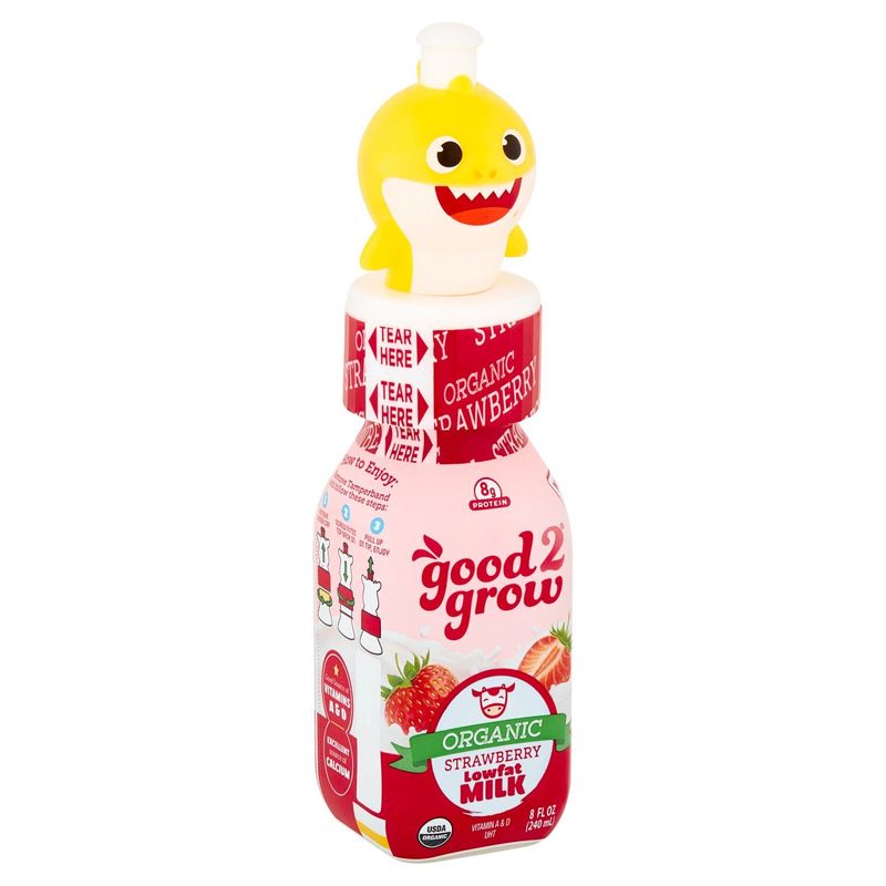 good2grow Organic Strawberry Lowfat Milk, 8 fl oz
