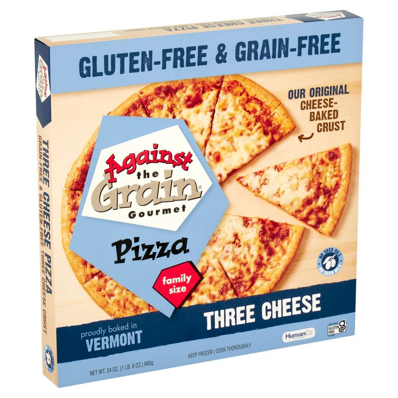 Against the Grain Gourmet Three Cheese Pizza Family Size, 24 oz