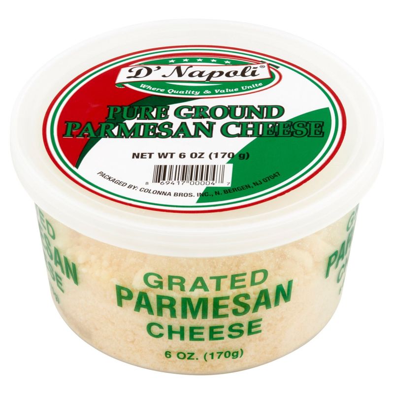 D' Napoli Pure Ground Parmesan Cheese, 6 oz