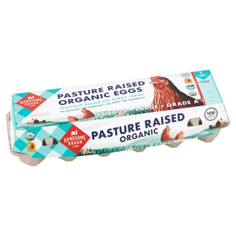 Handsome Brook Farm Pasture Raised Organic Eggs, Large, 12 count, 24 oz