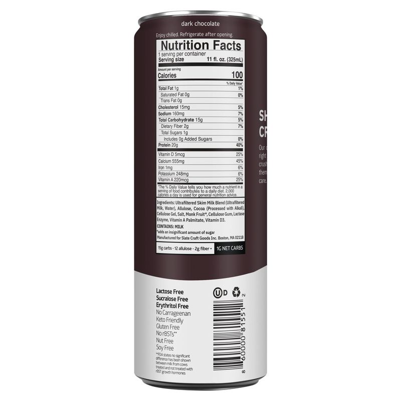 Slate Dark Chocolate High Protein Milk Shake, 11 fl oz