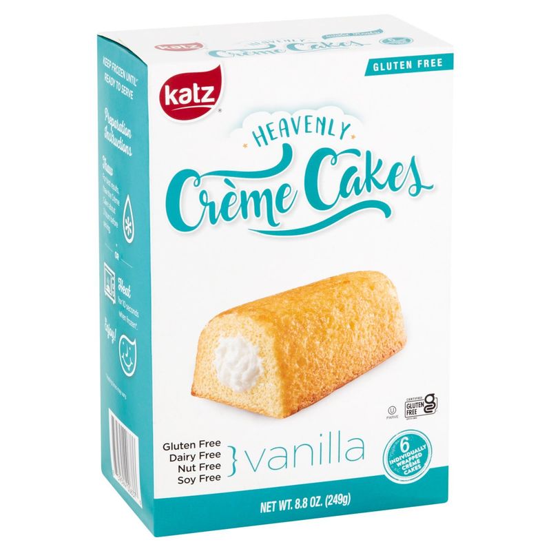 Katz Gluten Free Vanilla Heavenly Crème Cakes, 6 count, 8.8 oz