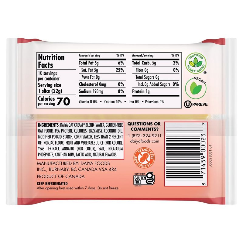 Daiya Dairy-Free American Slices, 7.8 oz