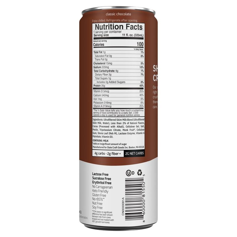 Slate Classic Chocolate High Protein Milk Shake, 11 fl oz