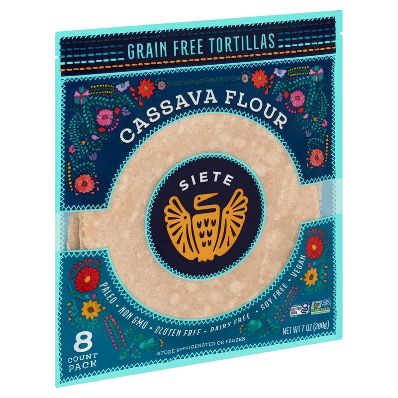 Siete Cassava Flour Grain Free Tortillas, 7 oz, 8 count